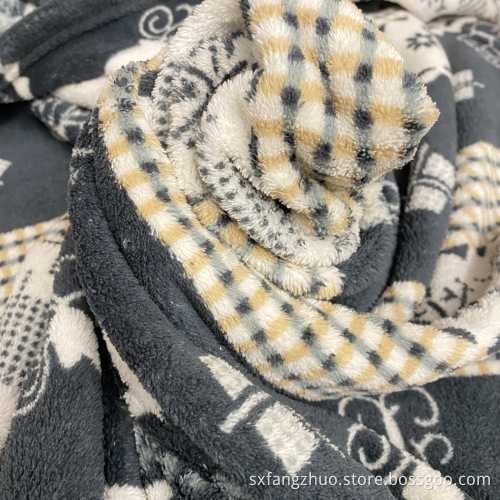 Queen size deer print fuzzy throw soft blanket for Christmas gift